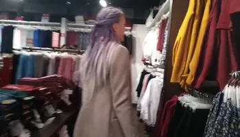 Deepthroat blowjob in the changing room. First person, 60 FPS.