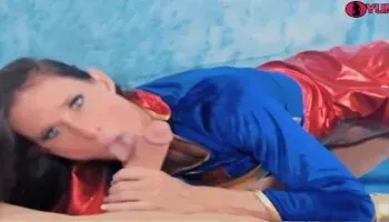Cosplay MILF Sofie Marie plays Supergirl riding cock POV