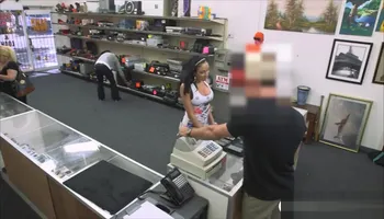 Latina pounded by pervert pawn keeper in the backroom