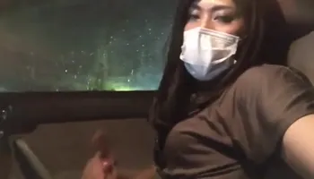 Asian CD Masturbating In Her Car