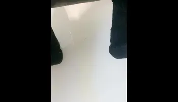 Pissing my sexy leather leggings for fun and masturbate