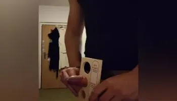(18+) Hot teen boy fitting his big cock into a different holes