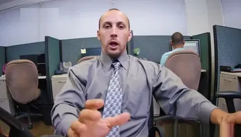 Handsome office guys assfucking during break