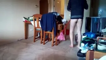 John is Whiping the Floor Naked on the Bottom