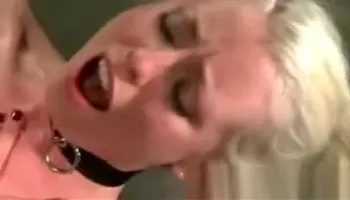 Les submissive gets dildo fucked