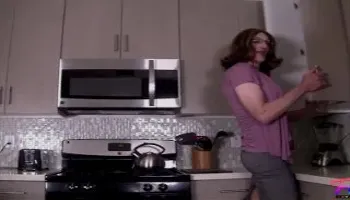 horny CD housewife sucks you off in the kitchen
