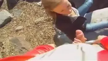 Blonde Hoe Sucks Strangers Dick Outdoors