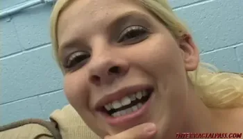 Pale girl Kinzie Jo takes huge black cock of Blackzilla!