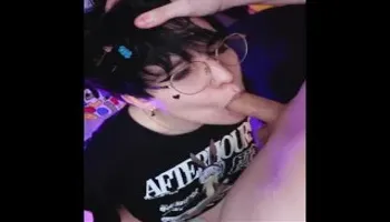 small twink loves to suck cock and gag on it