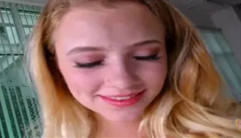 You DON''T WANT TO MISS this super-cute PETITE BLONDE catch a BIG SURPRISE POP SHOT all over her FACE