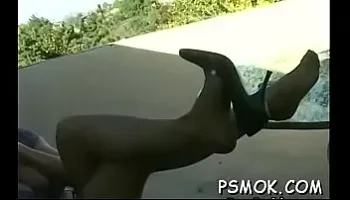 Jaw dropping playgirl teasing with a cigarette in her face hole