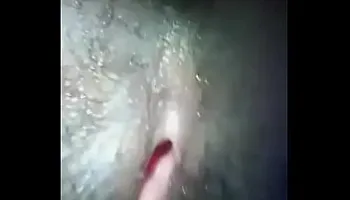 My honey girlfriend touching her pussy for me