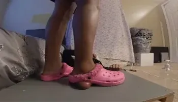 balls stomped in Crocs!