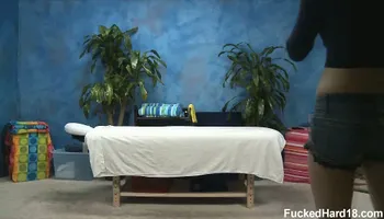 Sexy blond Mae Myers seduced and fucked hard on the massage