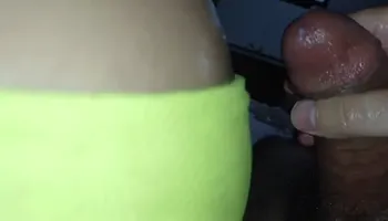 my naughty husband ejaculated on my big black ass, and i ejaculated together watching porn