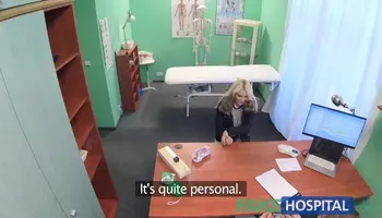 Fake Hospital Shy patient with soaking wet pussy squirts on docs fingers