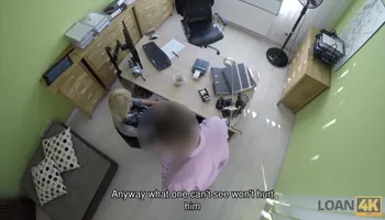 LOAN4K. Passionatre fucking on the table in office of loan manager