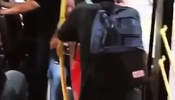 at the bus