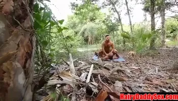 Cruise Interracial Sex Outdoors- Hairydaddysex
