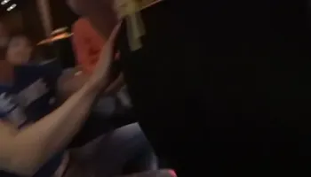 Chubby party girl strip show in the bbw bar