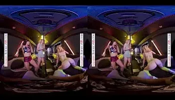 Naughty America - After the rave, the super cute and sexy, Daisy Stone, Lilly Bell, &amp_ Mila Taylor, continue the partying by sharing Daisy&#039_s boyfriend&#039_s big dick