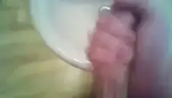 Jerking Off Into Sink
