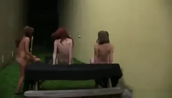 Naked girls are acting in the lustful washing ritual