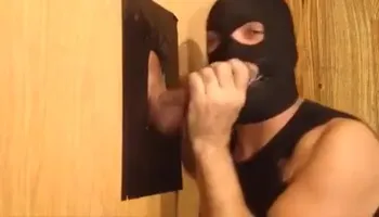 College Student with a Big Black Cock at the Gloryhole