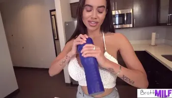 BrattyMILF - Massive Tit Stepmom Victoria June Gets Sex Toy And Birthday Sex For Horny Stepson