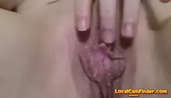 playing with my wet meaty pussy