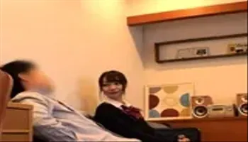 Japanese teen in schoolgirl uniform stripped