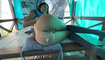 Fucked a baby in the garden until the neighbors see