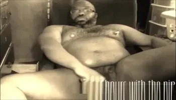 Hot black bear stroking