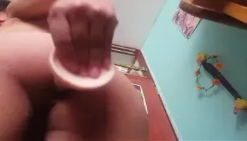 POV: Shemale jerk off and beg for dick
