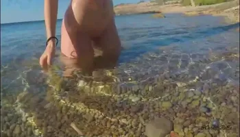 Nude sunbathing on a Public Beach  Nude Body Tease